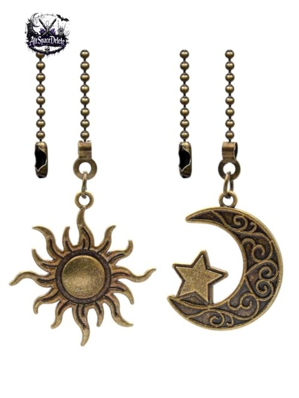 Sun Moon Pull Chain Extension Ceiling Fan Light Copper Ball Connector